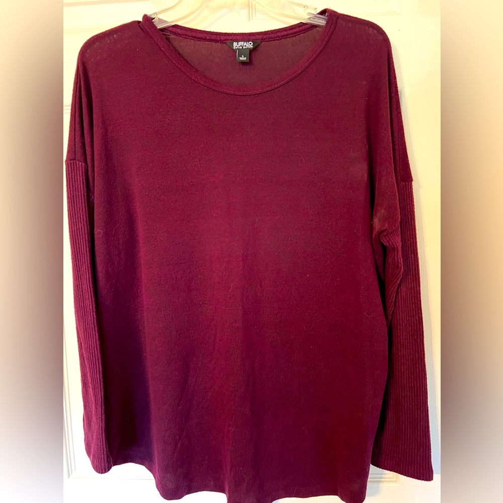 Lightweight Burgundy Sweater by Buffalo Size L